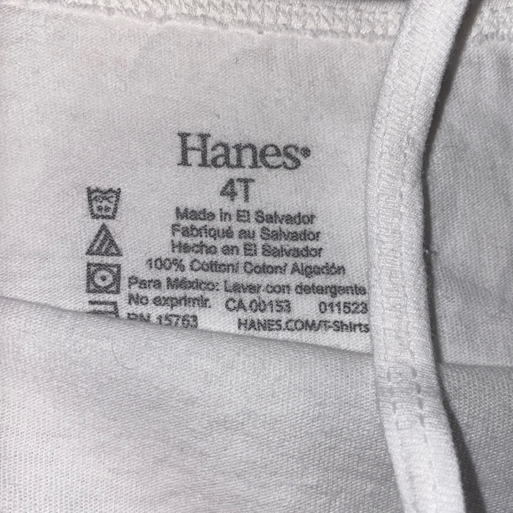 Hanes 4T camisoles undershirts tank top set of 3 shirts color: 2 white, 1 pastel - Picture 3 of 7